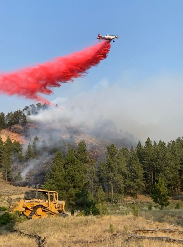Plane performing retardant drop.