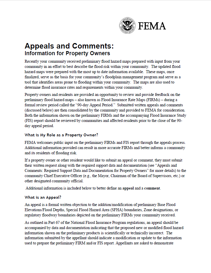 FEMA appeal information image
