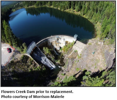 Flower Creek Dam prior to replacement