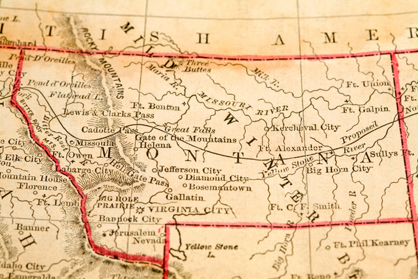 Old map of Montana.